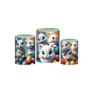 Trio Capa Cilindro Páscoa 3D Em Tecido Com Elástico