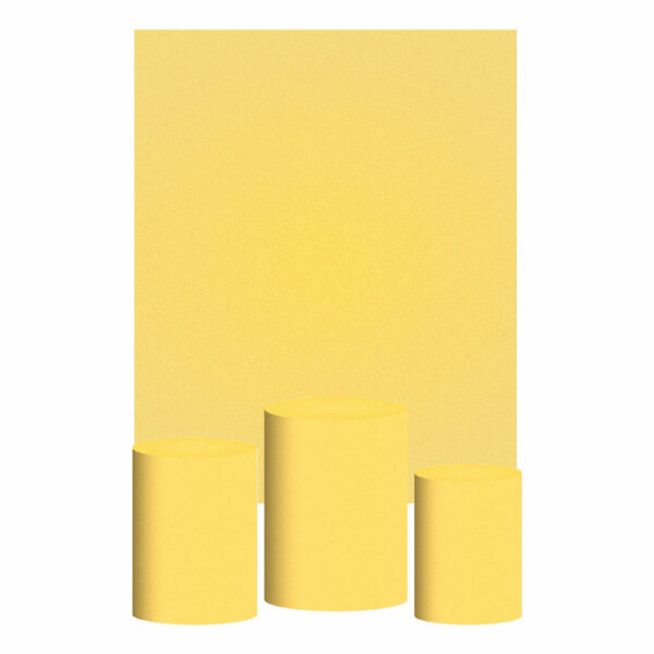 Kit Casado Amarelo Cor Lisa  Trio Capa Cilindro Retangular Tecido