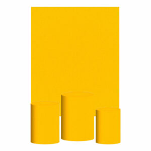 Kit Casado Amarelo Ouro Cor Lisa  Trio Capa Cilindro Retangular Tecido