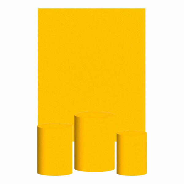 Kit Casado Amarelo Ouro Cor Lisa  Trio Capa Cilindro Retangular Tecido