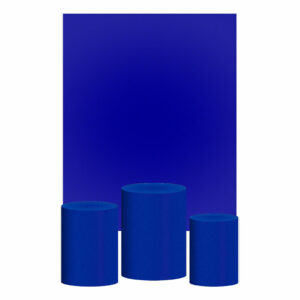 Kit Casado Azul Britânico Cor Lisa  Trio Capa Cilindro Retangular Tecido