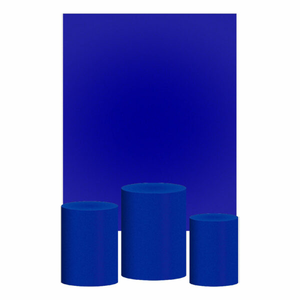 Kit Casado Azul Britânico Cor Lisa  Trio Capa Cilindro Retangular Tecido