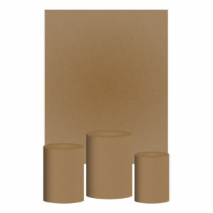 Kit Casado Caqui Cor Lisa Trio Capa Cilindro Retangular Tecido