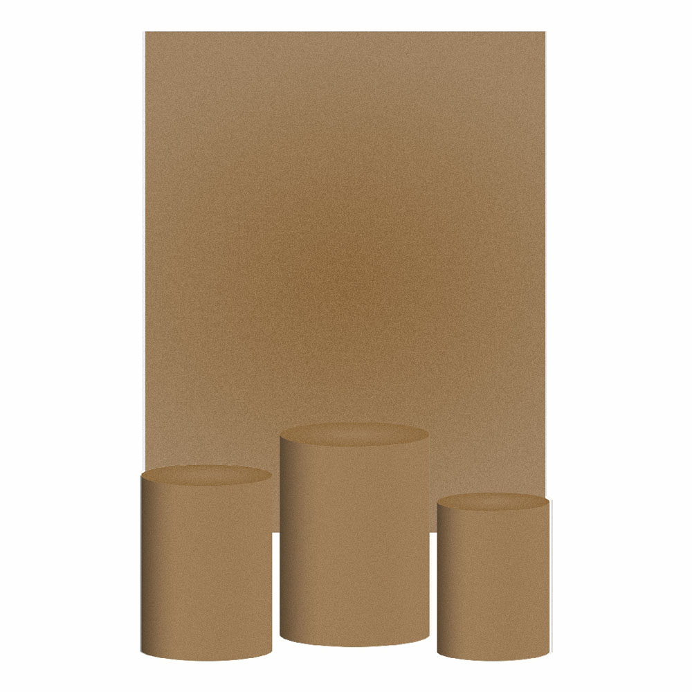 Kit Casado Caqui Cor Lisa  Trio Capa Cilindro Retangular Tecido