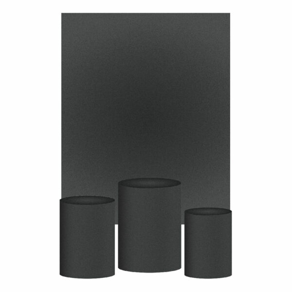 Kit Casado Cinza Chumbo Cor Lisa  Trio Capa Cilindro Retangular Tecido
