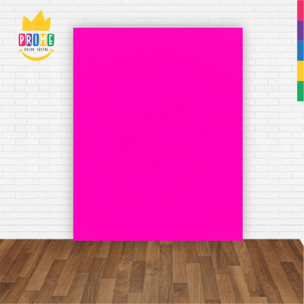 Painel de Festa Retangular 3D Rosa Fluorescente  casadinho 1,75m x 2,20 Cor Lisa Tecido - Image 2
