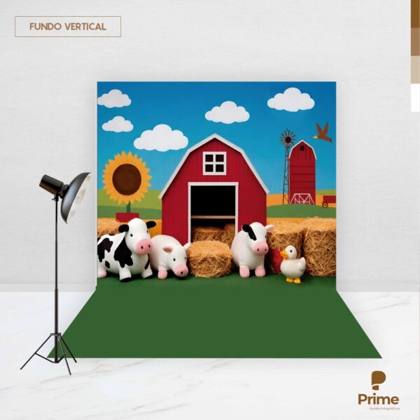 Fundo Fotográfico Cenário Fazendinha Cute 2,20m x1,50m F672 - Image 2