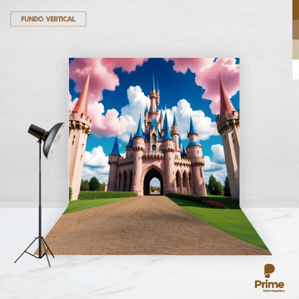 Fundo Fotográfico Cenário Castelo Princesa  em Tecido 2,20m x1,50m F835 - Image 2
