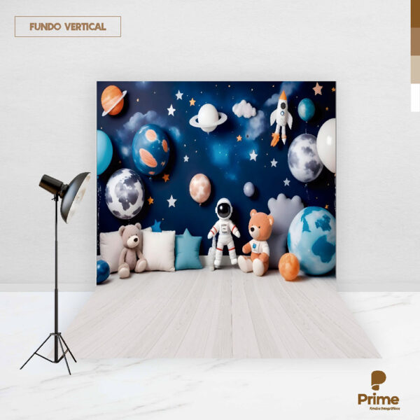Fundo Fotográfico Cenário Astronauta Espaço em Tecido 2,20m x1,50m F575 - Image 2