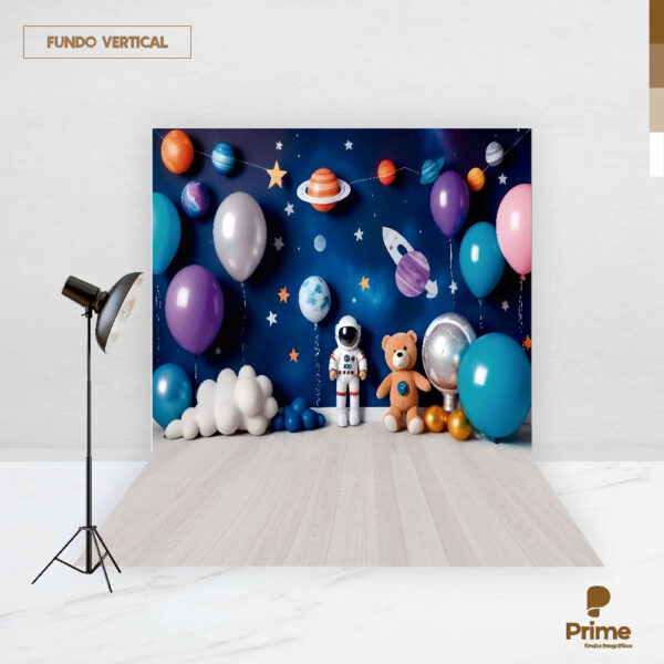 Fundo Fotográfico Cenário Astronauta Espaço em Tecido 2,20m x1,50m F576 - Image 2