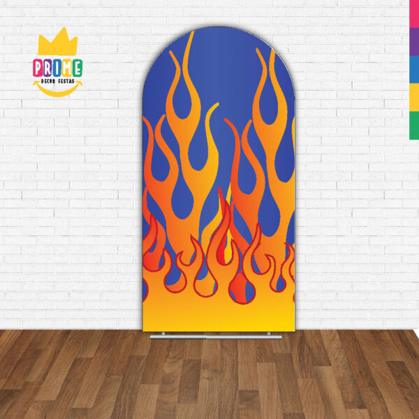 Painel De Festa Romano Decorativo Hot Wheels Fogo - Image 2