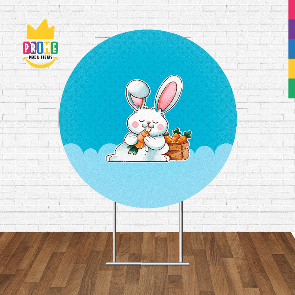 Painel Redondo 3D Páscoa Tecido Sublimado 1,50m x 1,50m - Imagem 2