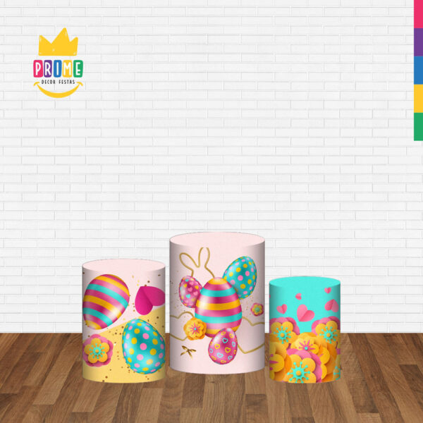 Trio Capa Cilindro Páscoa 3D Em Tecido Com Elástico - Image 2