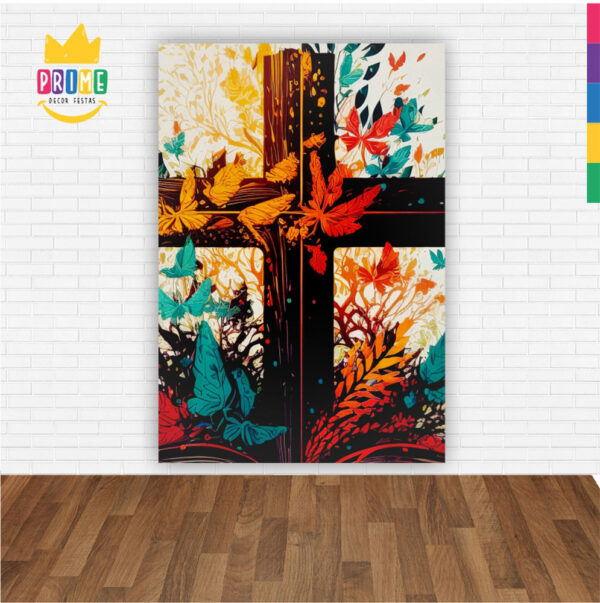 Painel de Festa Retangular 3D Páscoa Religiosa casadinho 1,50m x 2,20 - Image 2