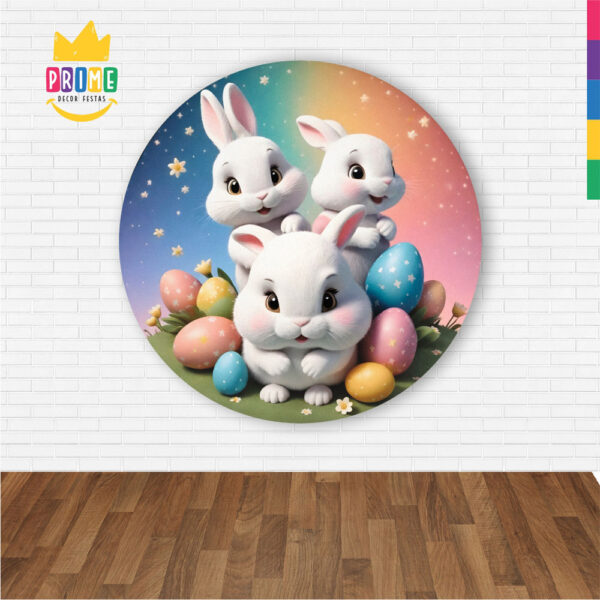 Painel Redondo 3D Páscoa Abre Fácil Tecido 1,50m X 1,50m - Image 2