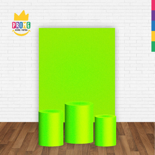Kit Casado Verde Neon Cor Lisa  Trio Capa Cilindro Retangular Tecido - Image 2