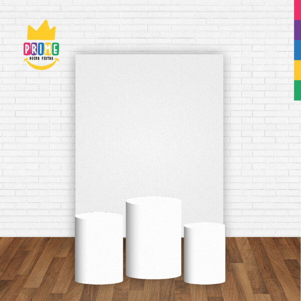 Kit Casado Branco Cor Lisa  Trio Capa Cilindro Retangular Tecido - Image 2