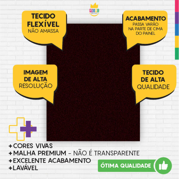 Painel de Festa Retangular 3D Vinho casadinho 1,75m x 2,20 Cor Lisa Tecido - Image 3
