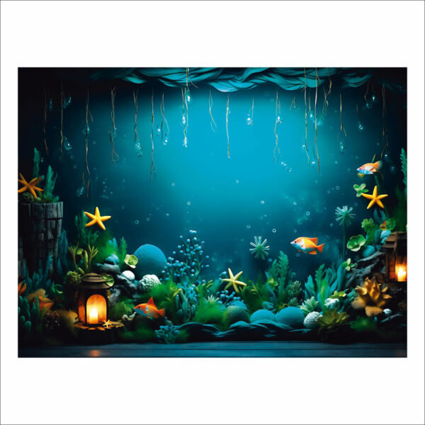 Fundo Fotográfico Cenário Fundo do Mar Sereia  2,20m x1,50m F561 - Image 3