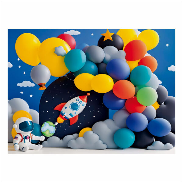 Fundo Fotográfico Cenário Astronauta Foguete 2,20m x1,50m F543 - Image 3
