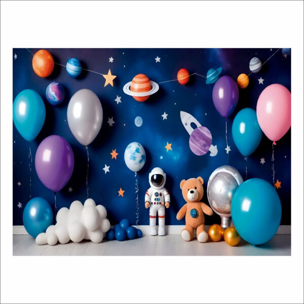 Fundo Fotográfico Cenário Astronauta Espaço em Tecido 2,20m x1,50m F576 - Image 3
