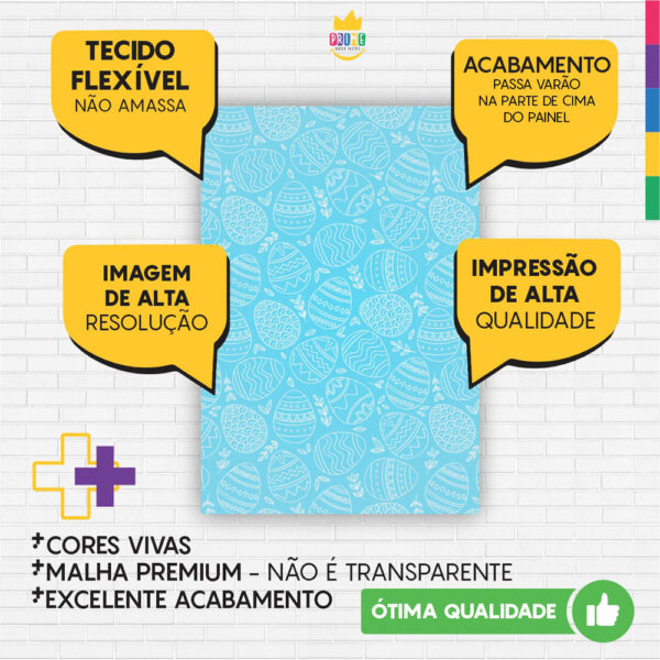Painel de Festa Retangular 3D Páscoa casadinho 1,50m x 2,20 - Image 3