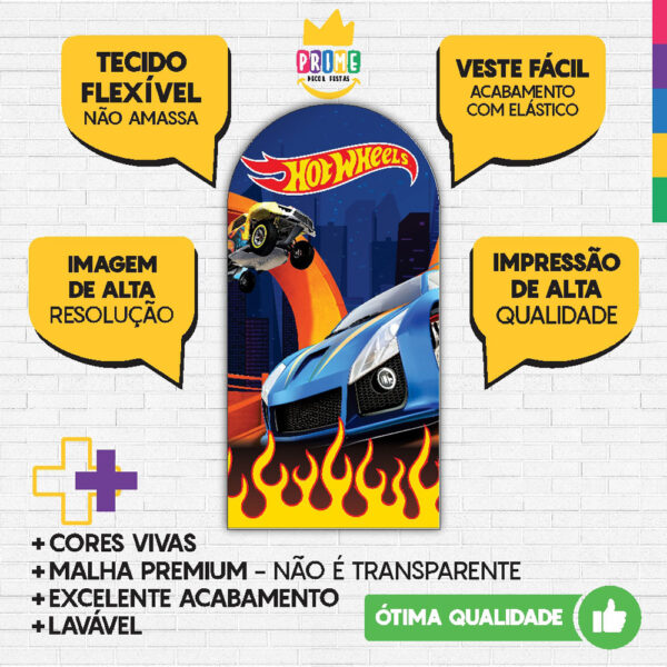 Painel De Festa Romano Decorativo Hot Wheels - Image 3