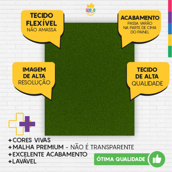 Painel de Festa Retangular 3D Verde Cana casadinho 1,75m x 2,20 Cor Lisa Tecido - Image 3