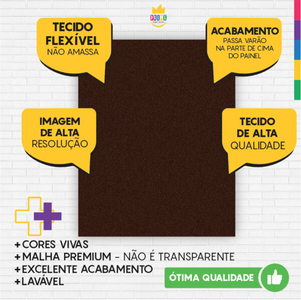 Painel de Festa Retangular 3D  Marron casadinho 1,75m x 2,20 Cor Lisa Tecido - Image 3