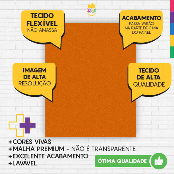 Painel de Festa Retangular 3D Mostarda casadinho 1,75m x 2,20 Cor Lisa Tecido - Image 3