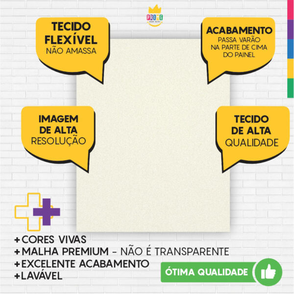 Painel de Festa Retangular 3D Palha casadinho 1,75m x 2,20 Cor Lisa Tecido - Image 3