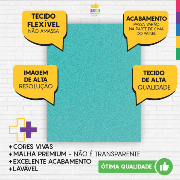 Painel de Festa Retangular 3D Tyffany casadinho 1,75m x 2,20 Cor Lisa Tecido - Image 3