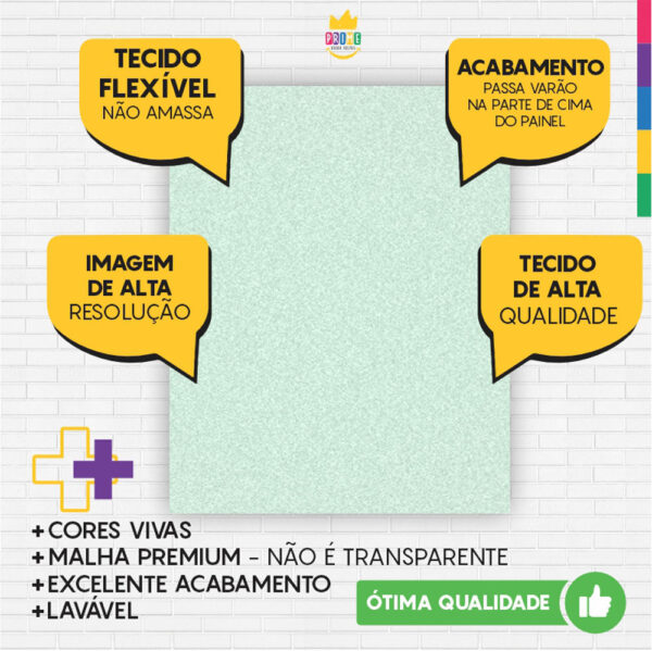 Painel de Festa Retangular 3D Verde Claro casadinho 1,75m x 2,20 Cor Lisa Tecido - Image 3