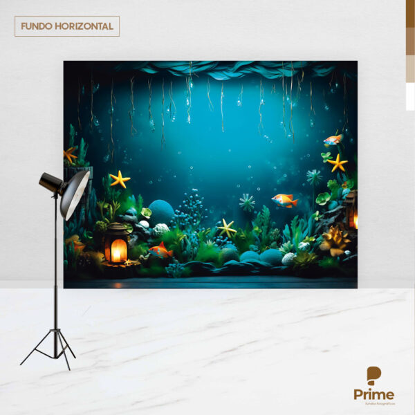 Fundo Fotográfico Cenário Fundo do Mar Sereia  2,20m x1,50m F561 - Image 4