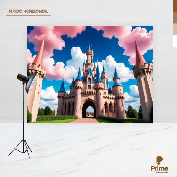 Fundo Fotográfico Cenário Castelo Princesa  em Tecido 2,20m x1,50m F835 - Image 4
