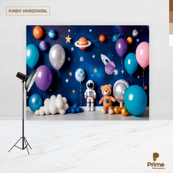 Fundo Fotográfico Cenário Astronauta Espaço em Tecido 2,20m x1,50m F576 - Image 4