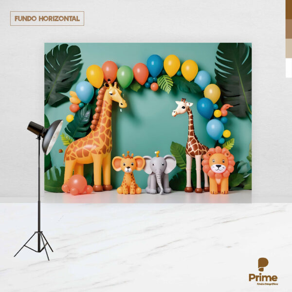 Fundo Fotográfico Cenário Safari Balões  2,20m x1,50m F611 - Image 4