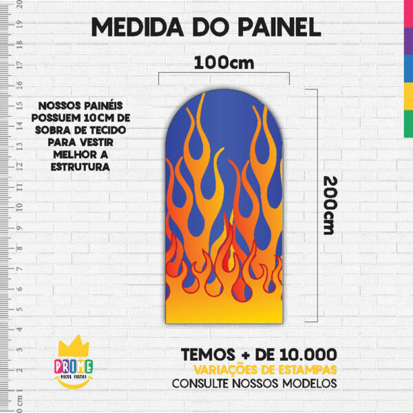 Painel De Festa Romano Decorativo Hot Wheels Fogo - Image 5