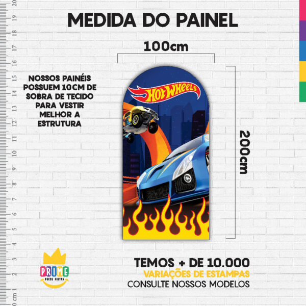 Painel De Festa Romano Decorativo Hot Wheels - Image 4