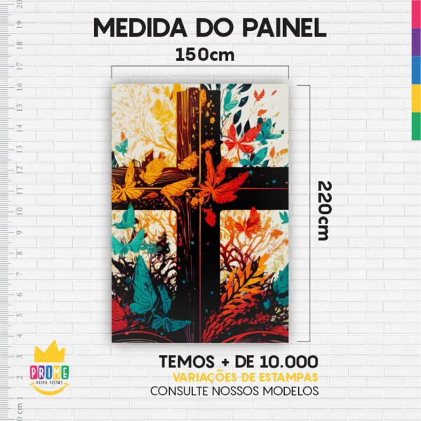 Kit Casado Páscoa Religiosa Painel Redondo Trio Capas Cilindro Retangular Vertical Em Tecido - Image 6