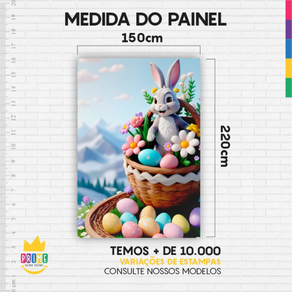 Painel de Festa Retangular 3D Páscoa casadinho 1,50m x 2,20 - Image 4