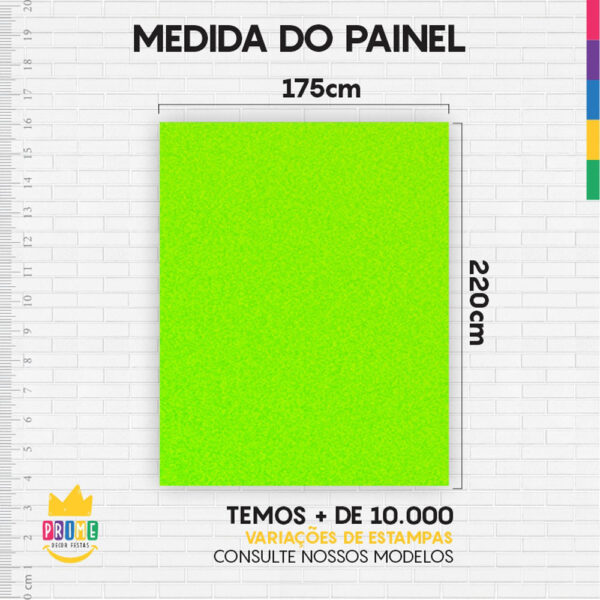 Painel de Festa Retangular 3D Verde Neon casadinho 1,75m x 2,20 Cor Lisa Tecido - Image 4