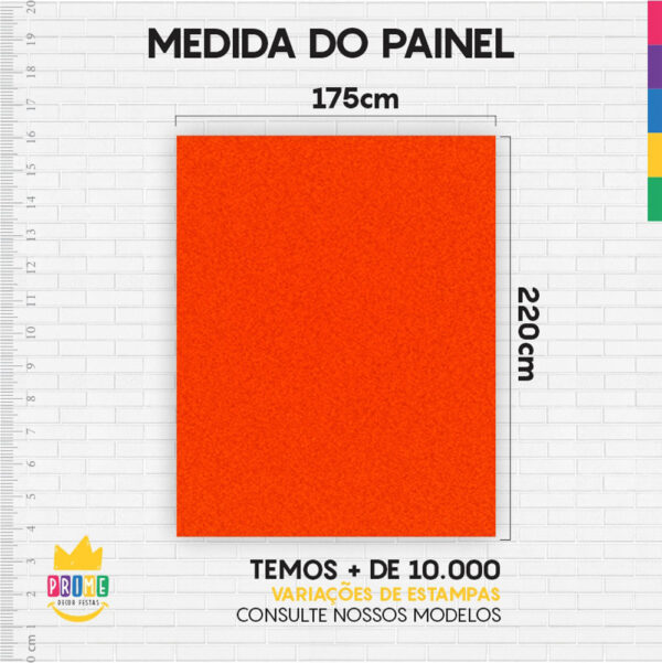 Painel de Festa Retangular 3D Laranja casadinho 1,75m x 2,20 Cor Lisa Tecido - Image 4