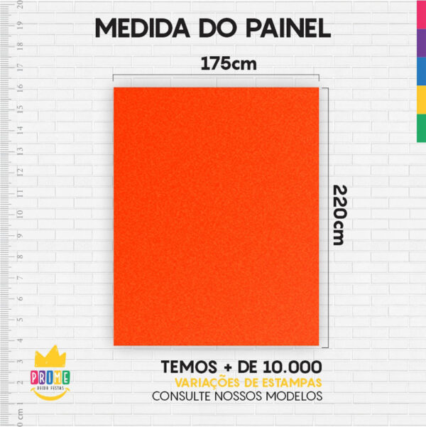 Painel de Festa Retangular 3D Laranja Fluorescente casadinho 1,75m x 2,20 Cor Lisa Tecido - Image 4