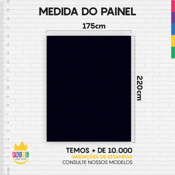 Painel de Festa Retangular 3D Marinho casadinho 1,75m x 2,20 Cor Lisa Tecido - Image 4