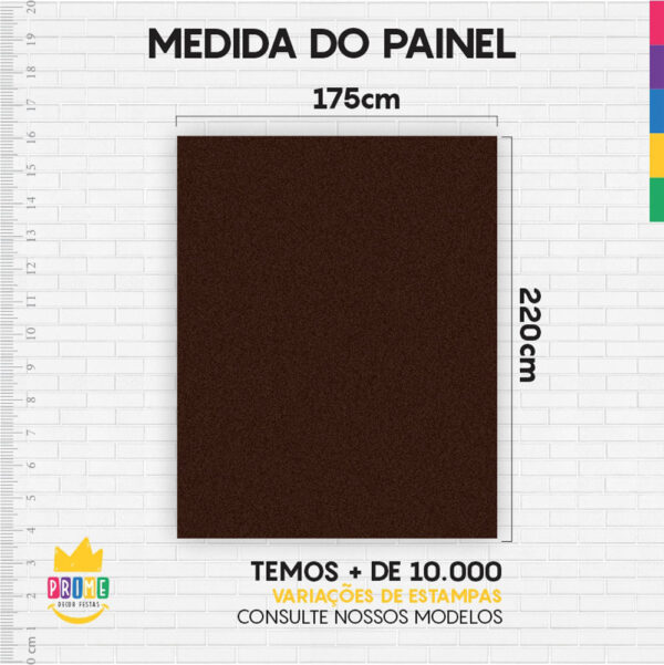 Painel de Festa Retangular 3D  Marron casadinho 1,75m x 2,20 Cor Lisa Tecido - Image 4