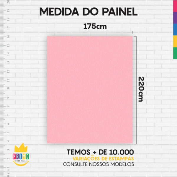 Painel de Festa Retangular 3D Rosa Bebe casadinho 1,75m x 2,20 Cor Lisa Tecido - Image 4