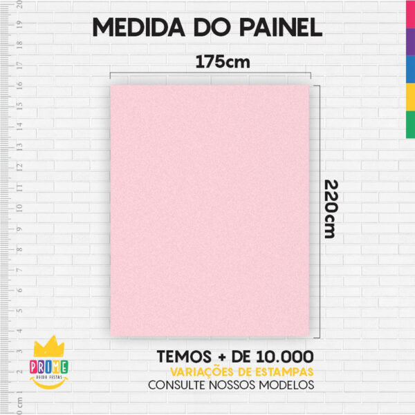 Painel de Festa Retangular 3D Rosa Claro casadinho 1,75m x 2,20 Cor Lisa Tecido - Image 4