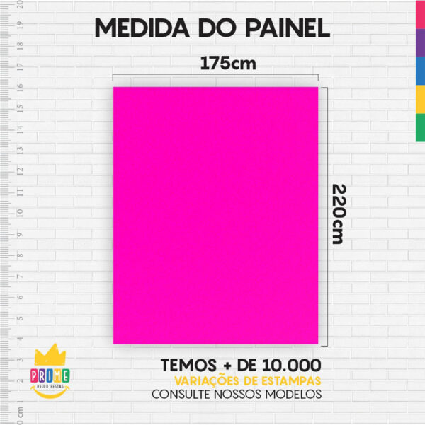 Painel de Festa Retangular 3D Rosa Fluorescente  casadinho 1,75m x 2,20 Cor Lisa Tecido - Image 4