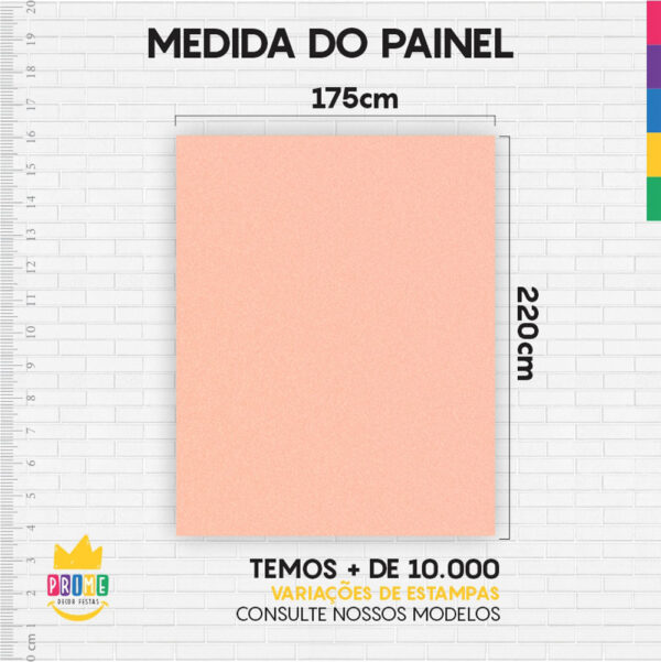 Painel de Festa Retangular 3D Salmon casadinho 1,75m x 2,20 Cor Lisa Tecido - Image 4